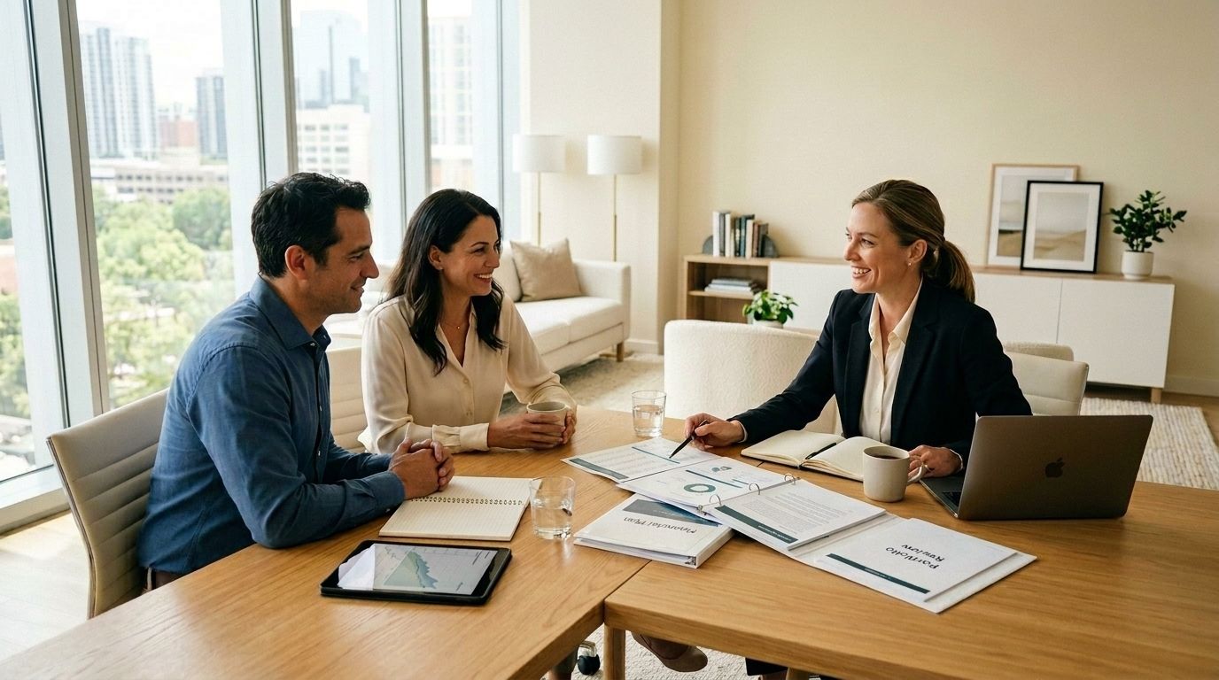 Finanční poradce s klientem